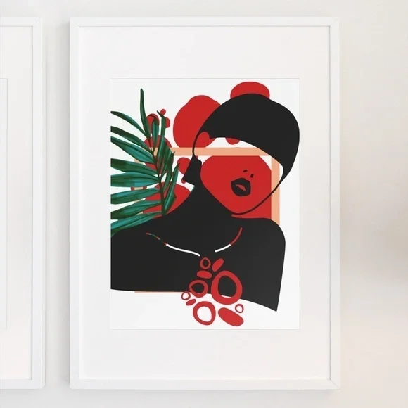 Modern Wall Art Print Tropical Girl Unframed - Picture 4 of 10